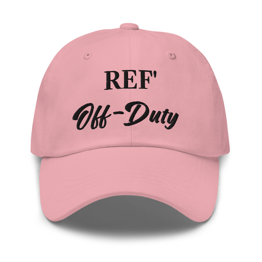 Pink chino cotton twill Ref' Off-Duty dad cap for basketball official and Ref' Crew, perfect with a referee t-shirt.