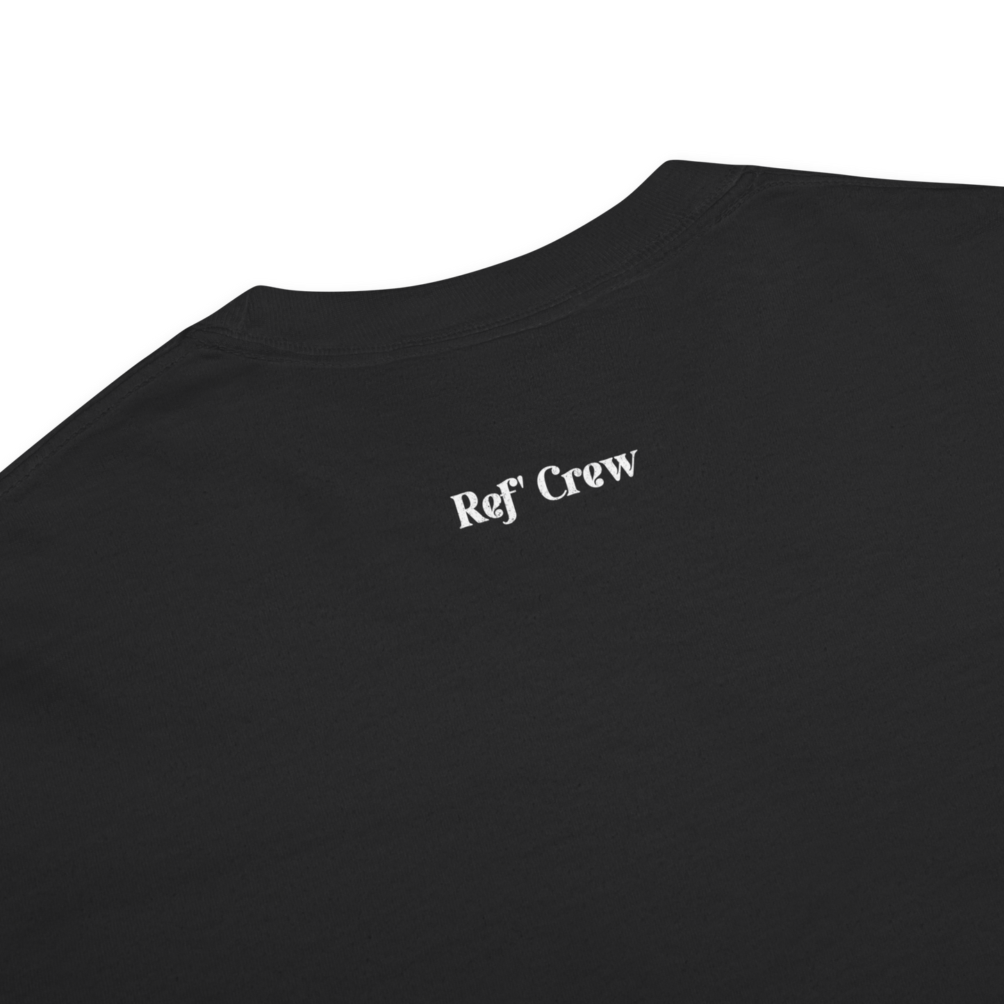 Black Ref' Crew heavyweight cotton tee, showcasing premium streetwear for basketball officials.