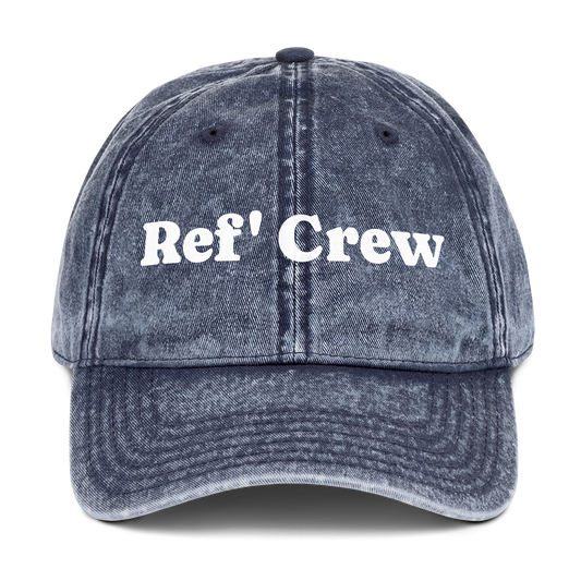 Ref' Crew navy washed cotton dad cap for basketball official referee t-shirt.