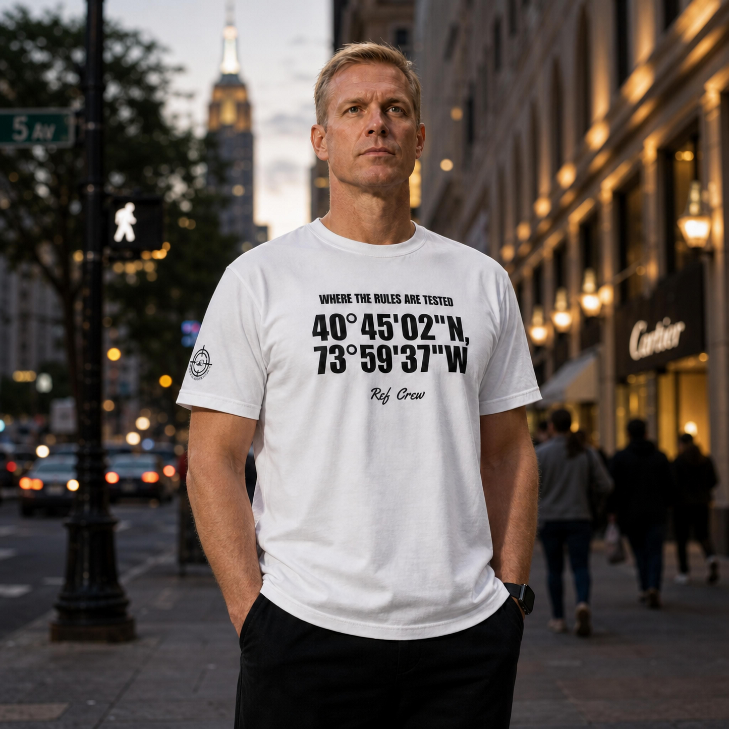 The Coordinates Tee by Ref' Crew — basketball referee apparel, illustrated view of the coordinates design.