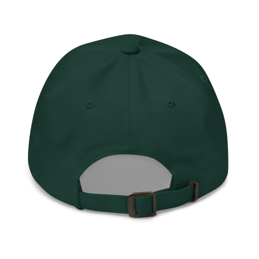 Spruce green chino twill dad cap, adjustable strap, for basketball official and Ref' Crew.