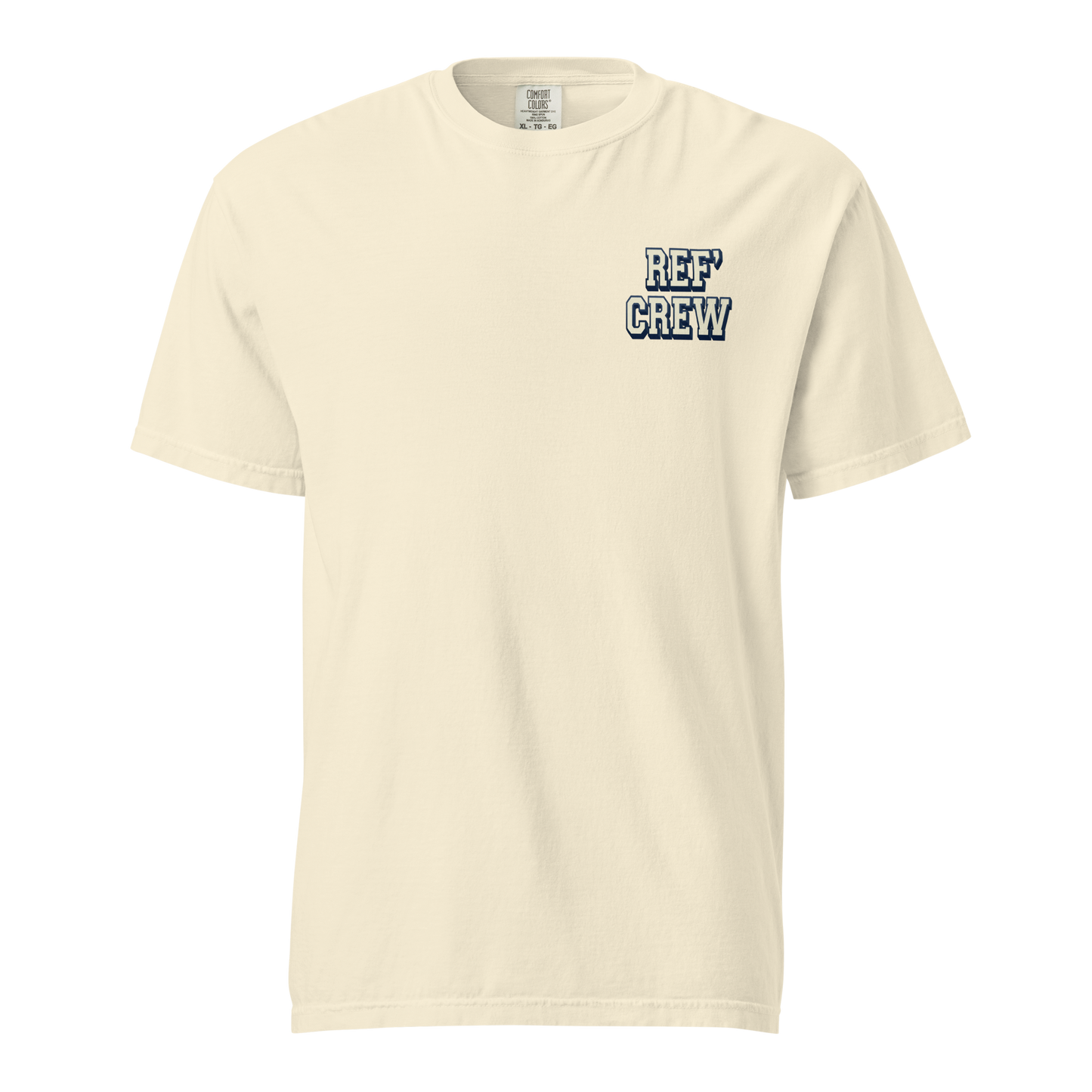 Heritage Heavyweight Ref' Crew Tee in natural, premium cotton with navy text for basketball officials.