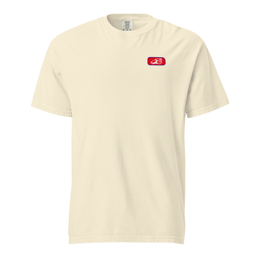 Ivory Ref' Crew Pride of the Game France referee t-shirt for basketball officials, French tricolor whistle and basketball crest on the left chest — front view