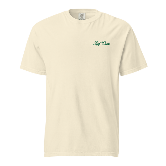 Ivory Ref' Crew Feel the Court referee t-shirt for basketball officials, garment-dyed heavyweight cotton — front view
