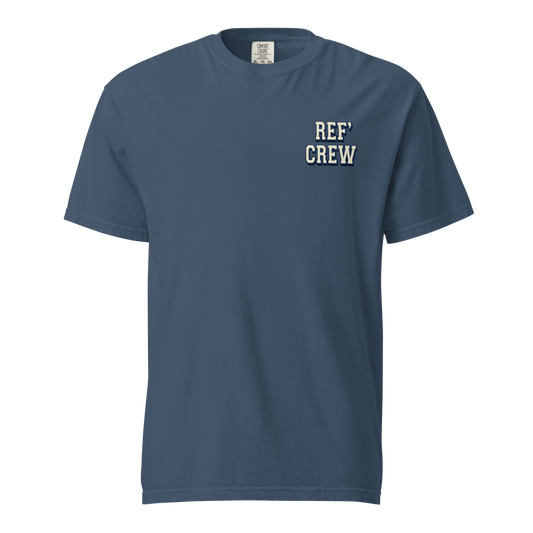 Heritage Heavyweight Ref' Crew Tee in navy blue, premium cotton, relaxed fit.